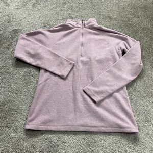 Eddie Bauer Fleece Jacket Womens Small Purple 1/4 Zip High Neck Outdoor Hiking